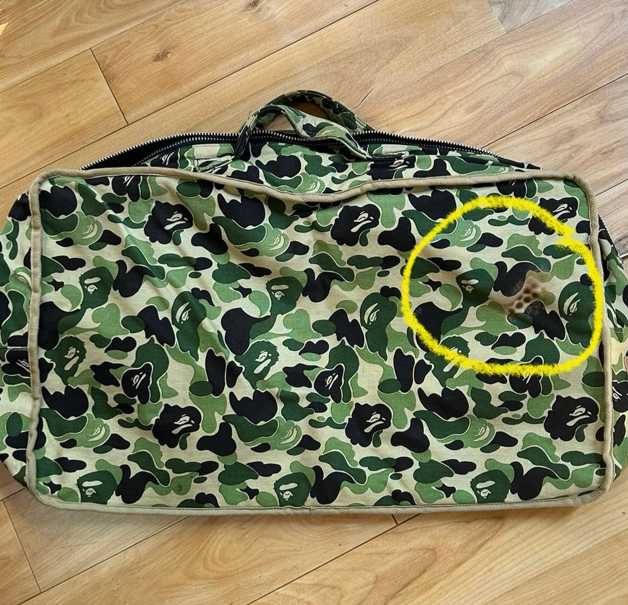 BAPE Green ABC Camo Boston Bag