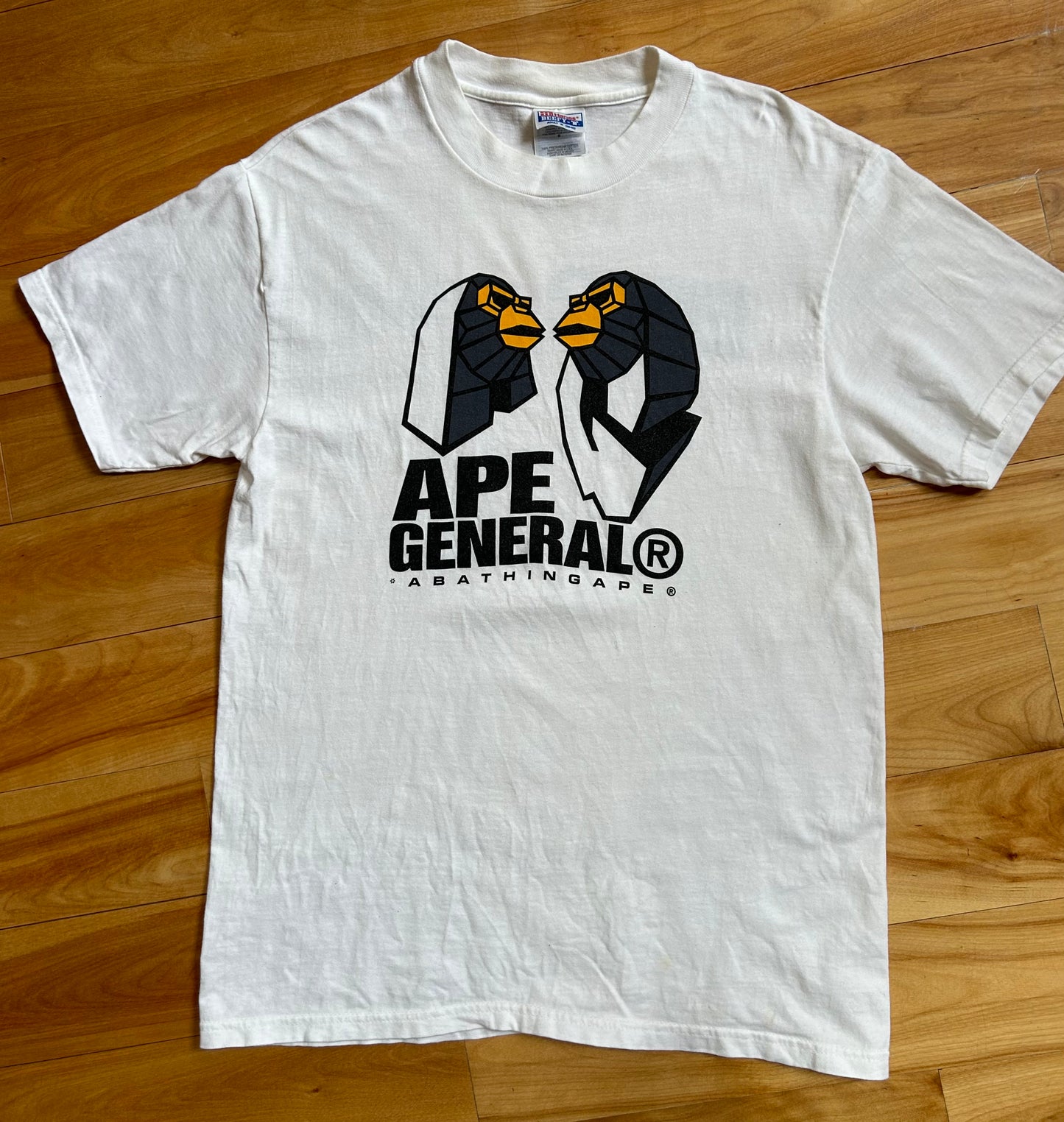 BAPE OG Ape General White Hanes Tee 1990s. Size Medium