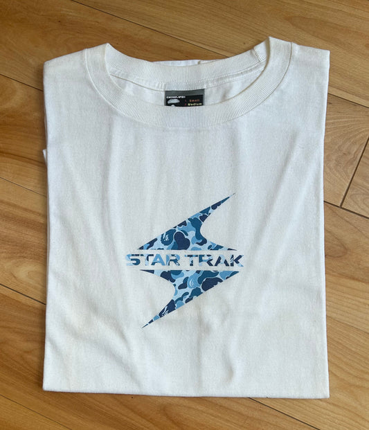 BAPE x Star Trak Blue Camo Tee. Size Medium