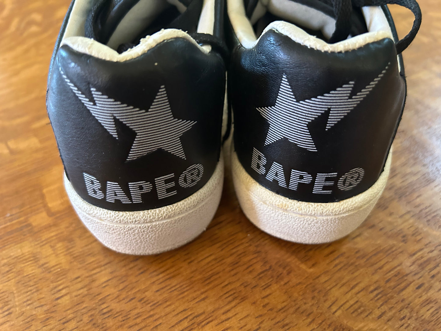 BAPE Vintage Bapesta Shell Toe Black and White Shoes. Men's size 10.