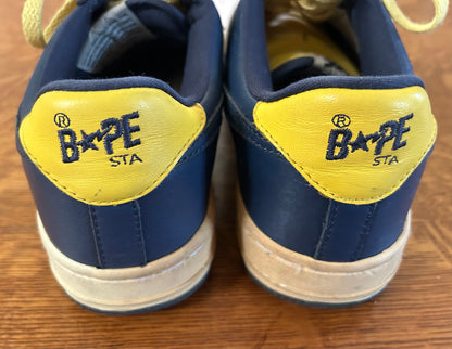 BAPE Bapesta FS-001 Navy/Yellow Sneakers. Men's size 9