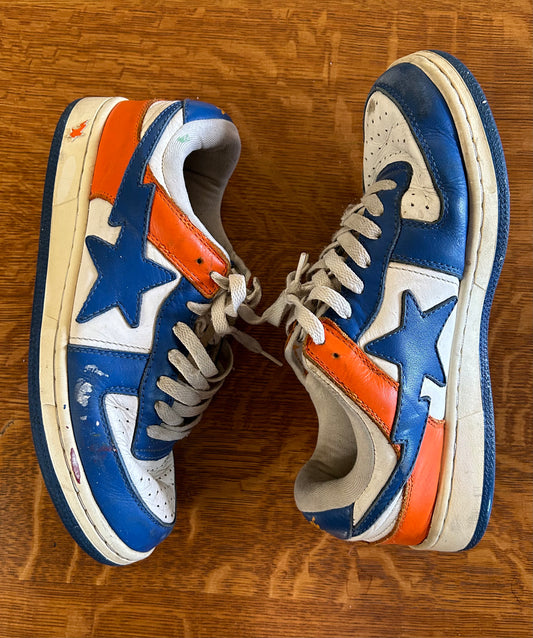 BAPE Men's White and Blue Bapesta Trainers