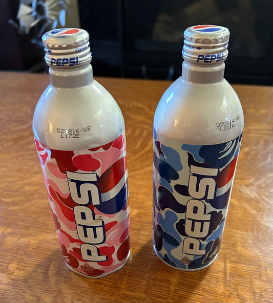 BAPE x Pepsi 2001 Full Unopened Soda Bottles set of 2