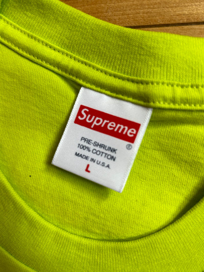 Supreme Bright Green Dunk TShirt. Size Large