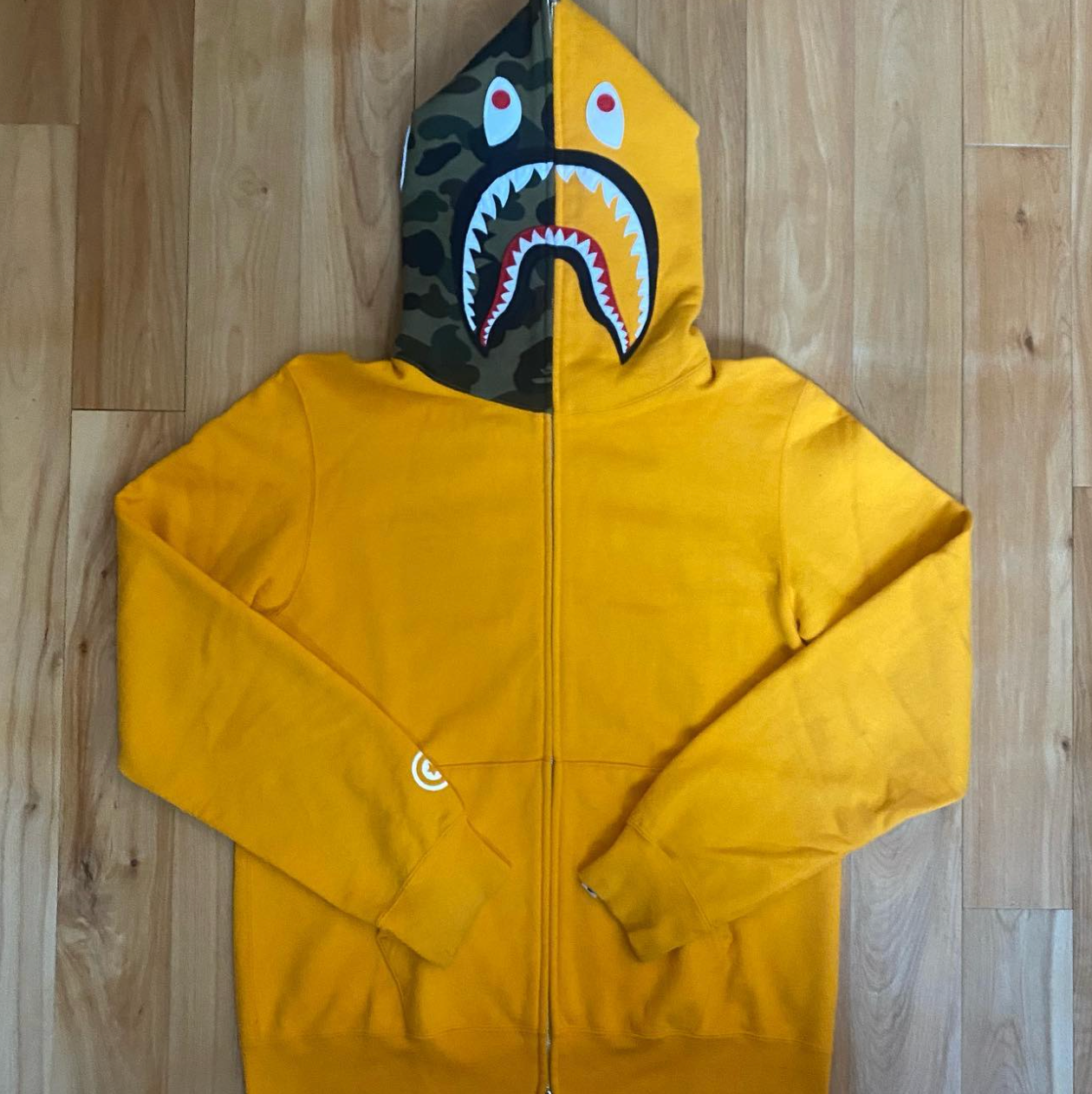 BAPE Orange/First Camo 3rd Gen Shark Hoodie