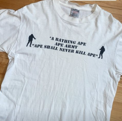 BAPE Ape Army Short Sleeve White TShirt. Size Medium (generous)