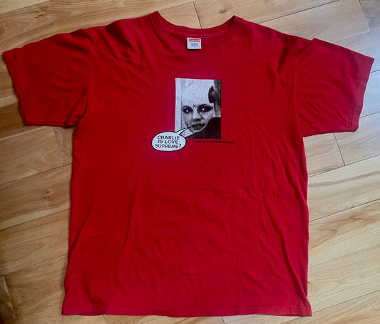 Supreme Red Charlie is Love Supreme Britney Spears TShirt. Size Large