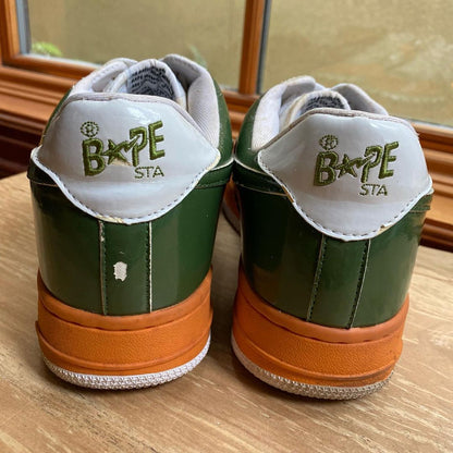 BAPE x Kaws Orange/Green Chomper Bapesta. Men's size 9.5