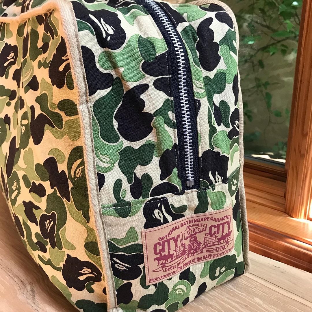 BAPE Green ABC Camo Boston Bag