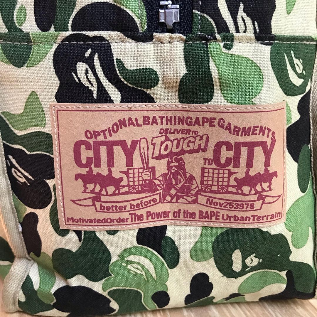 BAPE Green ABC Camo Boston Bag