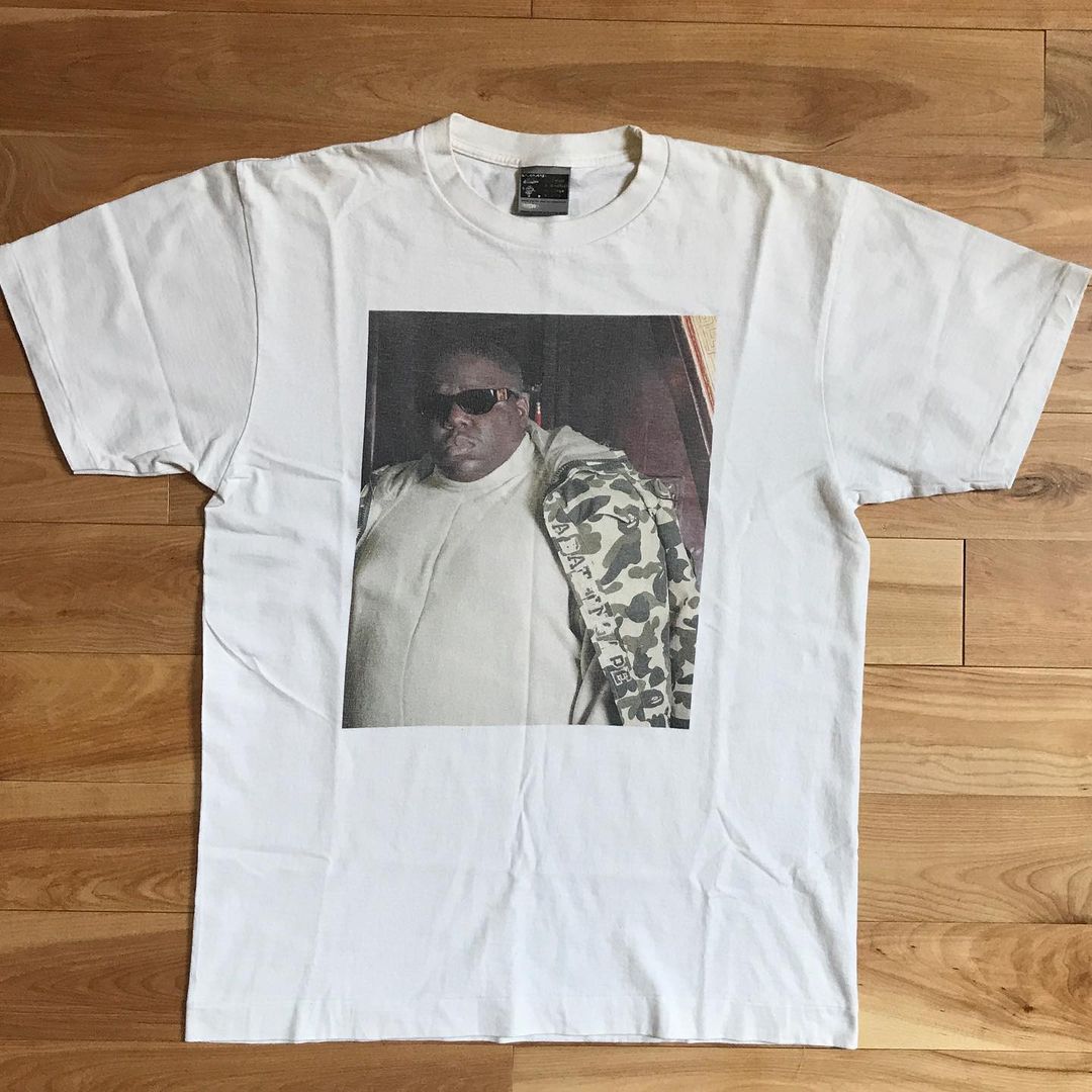 BAPE Notorious B.I.G. Biggie Smalls Photo TShirt. Size Large