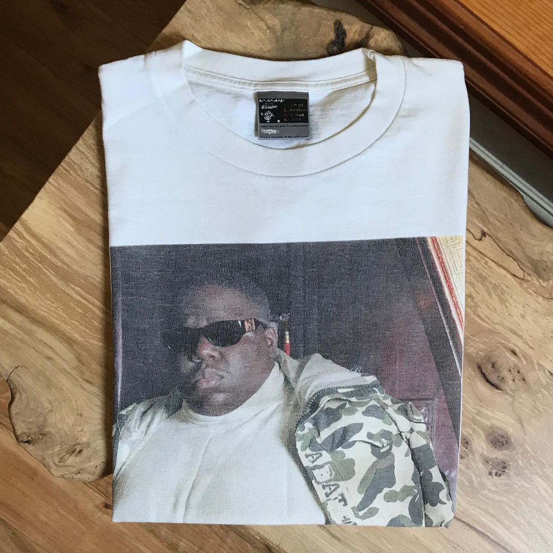 BAPE Notorious B.I.G. Biggie Smalls Photo TShirt. Size Large