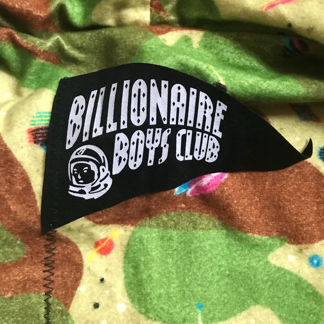 Billionaire Boys Club Arc Logo/Space Camo Lined Leather Full Zip Hoodie