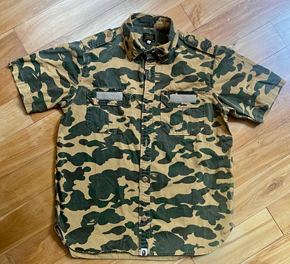 BAPE Duck Camo Button Down Shirt Short Sleeve